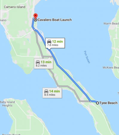 Tyee Beach to Cavalero Boat Launch