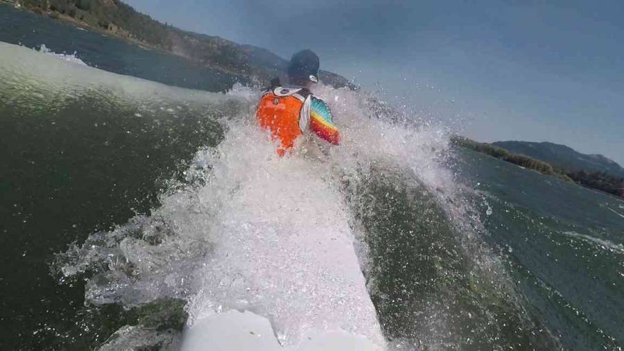 Wilson Reavley Powering Through Gorge Wave (photo from his gopro)
