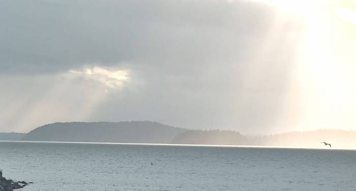 Bay with the sun breaking through